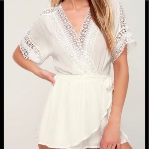 Rylen White Lace Swim Romper Cover-Up